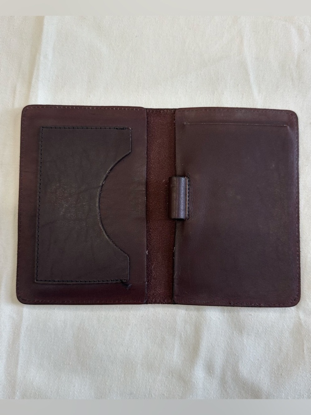 Burgundy Leather Passport Wallet - Picture 2 of 5